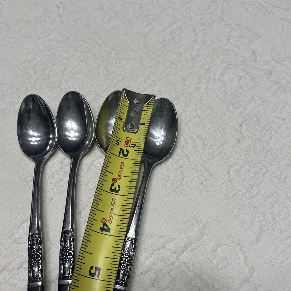 4Pcs Vtg Oneida Northland Napa Valley Stainless Iced Teaspoon Japan Discontinued